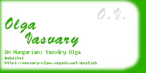 olga vasvary business card